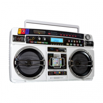   /iPHONE DOCK/DOCKING STATION PORTABLE RETRO GHETTO BLASTER AC/DC NEW