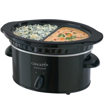 CROCKPOT CROCK POT 32oz MANUAL DOUBLE DIPPER WARMER SLOW COOKER DIPS 